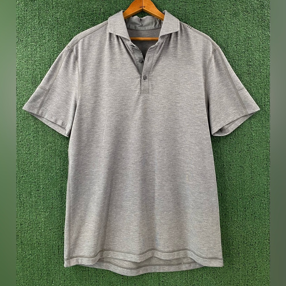 Lululemon Evolution Solar Grey Short Sleeve Polo Shirt Men’s Large